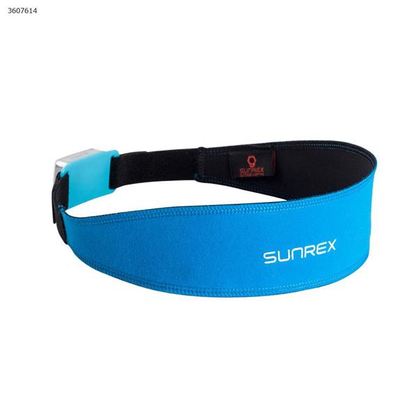 SUNREI night running warning light anti-sweat belt sports running sweat guide belt quick-drying wicking headband（Blue） Headlamp N/A