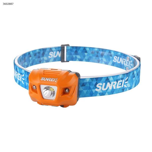 SUNREI Youdo4 glare outdoor long-range headlights waterproof hiking mountaineering super bright mini led headlights（Orange） Headlamp Youdo4