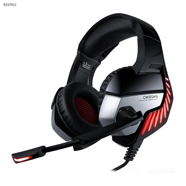 ONIKUMA K5pro Headphones for games  Cable bass headphones （Black and Red） Headset K5 Pro