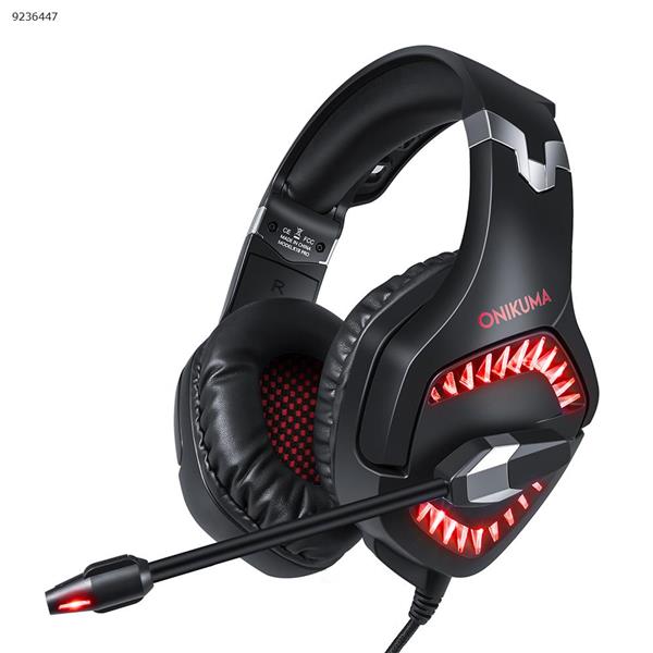  ONIKUMA K1Pro Headphones for games  Luminescent Headphones （Black and Red） Headset K1PRO