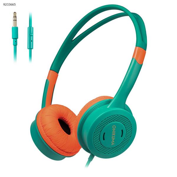 ONIKUMA M100 Headphones for Children Headphones for English Listening Learning（Green） Headset M100