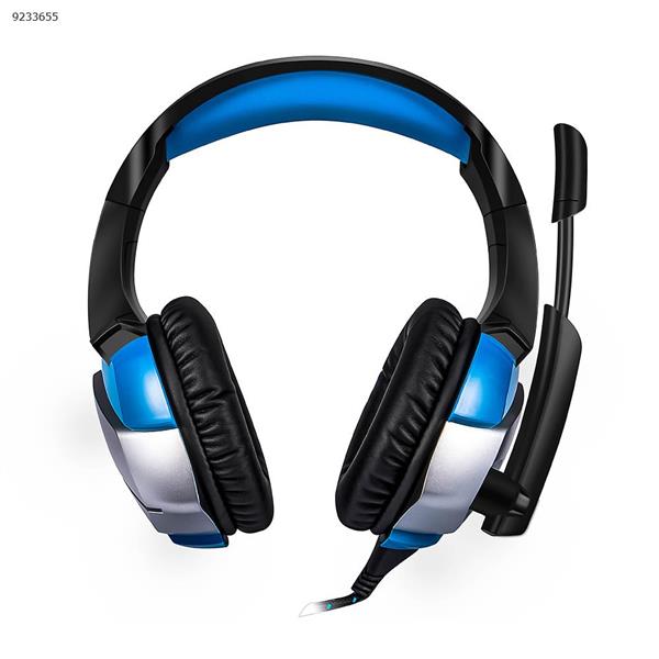  ONIKUMA K5 Headphones for games   RGB Bass Cable Headphones（Black and Blue） Headset K5