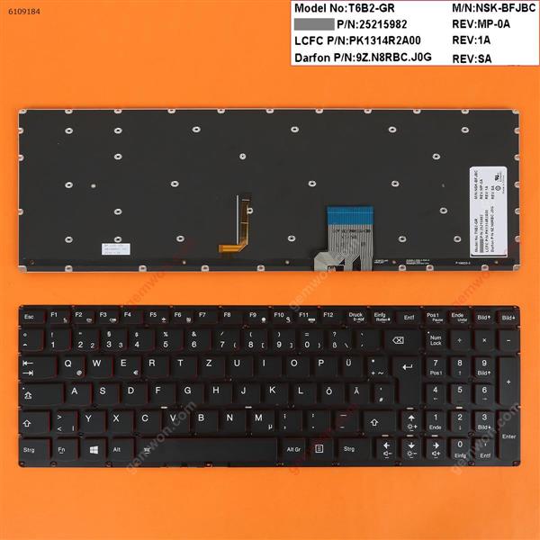 Lenovo Y50-70 Y70-70 BLACK (Red Backlit,Win8) GR V136520R            25215970               V-136520YK1-GR Laptop Keyboard (OEM-A)