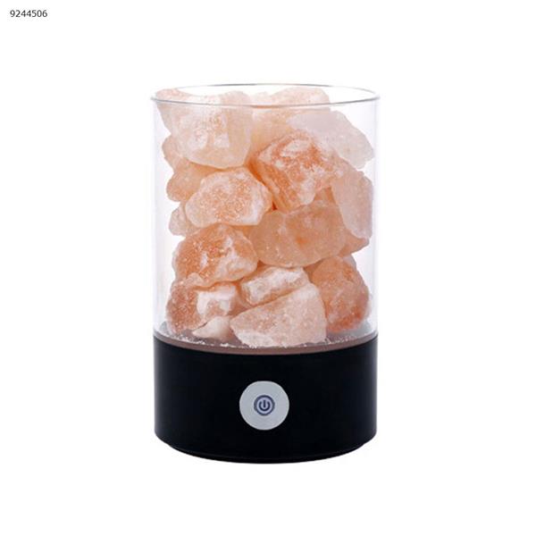 Himalayan crystal salt lamp Romantic warm atmosphere night light Multifunctional negative ion air purifier（Black） Night Lights N/A