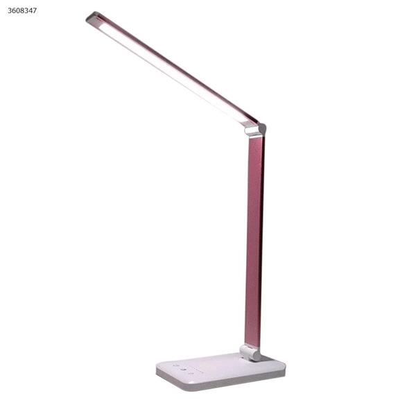 Eye protection wireless charging table lamp Aluminum folding touch 5 file dimming LED table lamp Student reading table lamp（Rose red） table lamp N/A