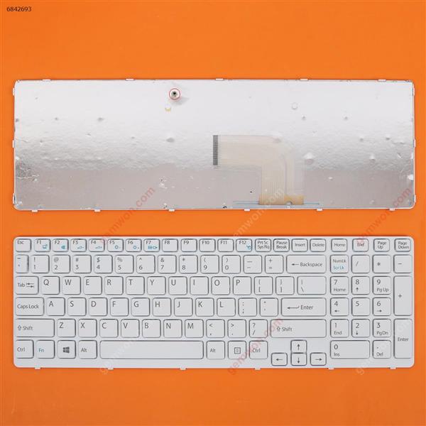 SONY SVE15 WHITE FRAME WHITE OEM US N/A Laptop Keyboard (OEM-A)