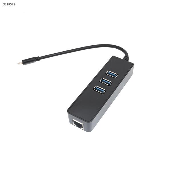 USB 3.1 Type-C to 3 port 3.0 HUB+ Gigabit network card connector USB-C notebook network card HUB Audio & Video Converter ZT-T336