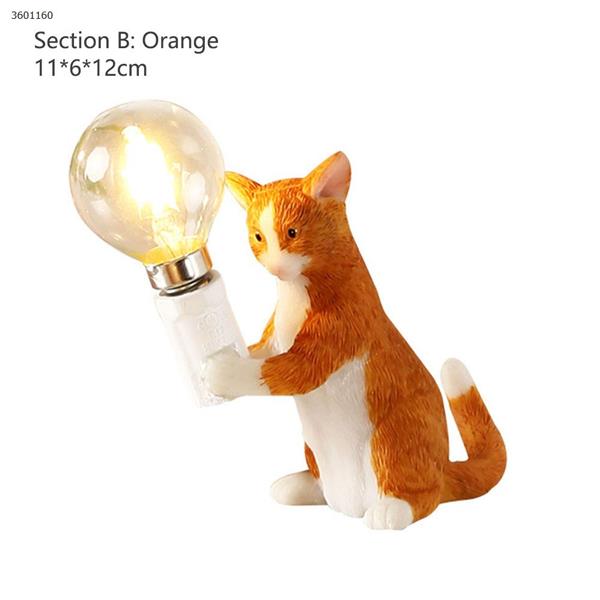 Simple creative bedroom bedside study office desk LED resin cat small table lamp (B section orange) table lamp N/A