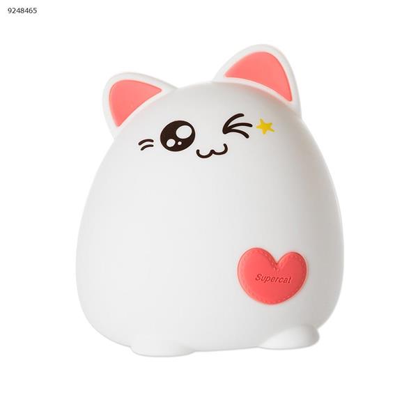 Colorful color silicone cat night light Love cat silicone light (Pink remote control) Night Lights N/A