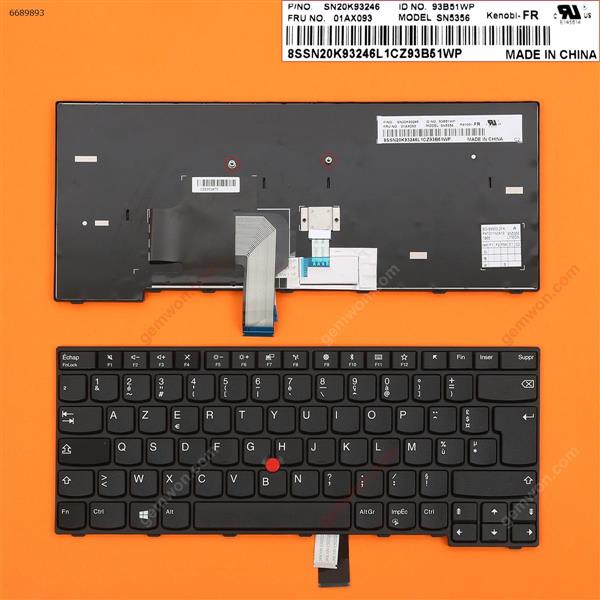 ThinkPad Edge E470 E475 BLACK FRAME BLACK(With Point stick,Win8) FR N/A Laptop Keyboard (OEM-B)
