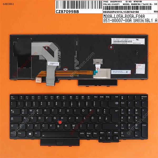 lenovo IBM ThinkPad P51S T570 BLACK FRAME BLACK(For Win8,With Point,Cable fold)  GR n/a Laptop Keyboard (OEM-B)