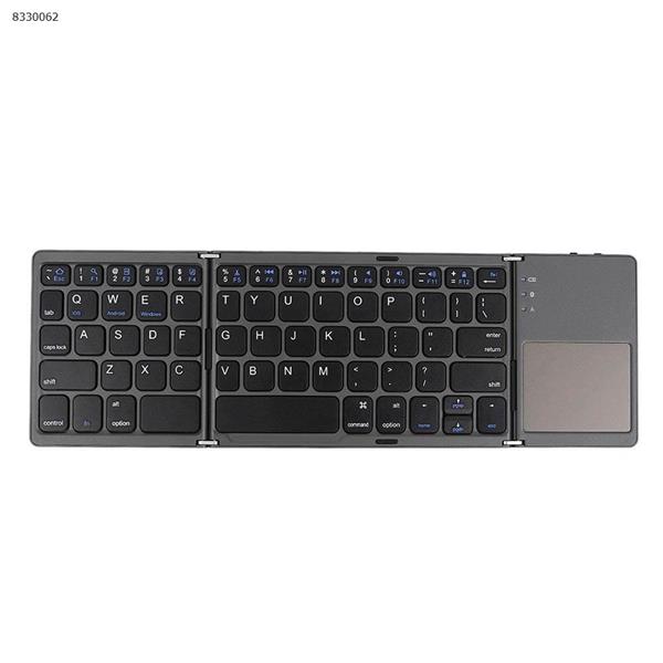 Three system universal three fold with touchpad tablet mobile phone computer wireless Bluetooth folding mini keyboard(black) Bluetooth keyboard BK06