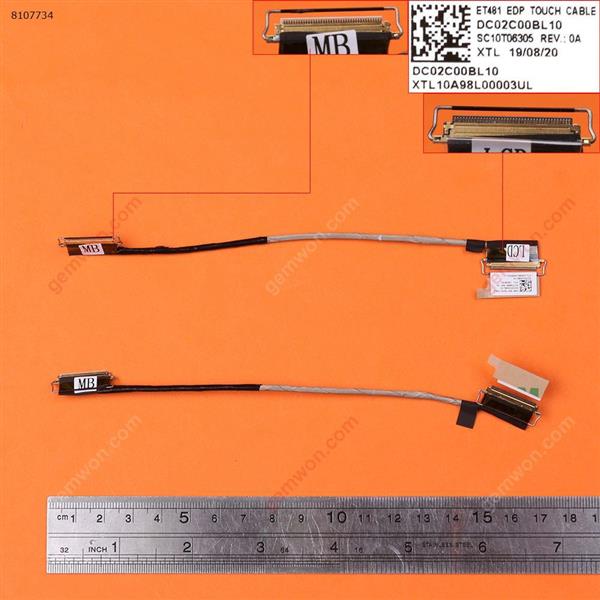  Thinkpad T480S  With Touch，01YN994 ，ORG  LCD/LED Cable 01YN994 DC02C00BL10