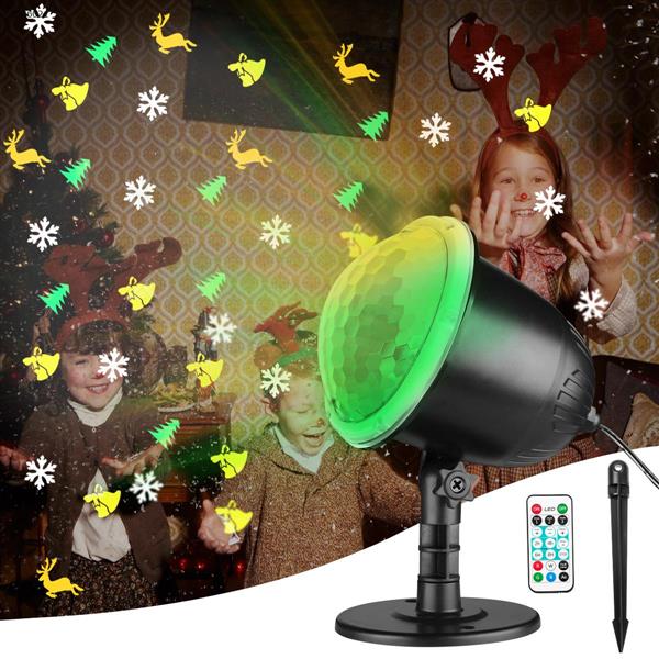 Led Christmas snow light white snowflake projection lamp four patterns of film lights（US） Other N/A