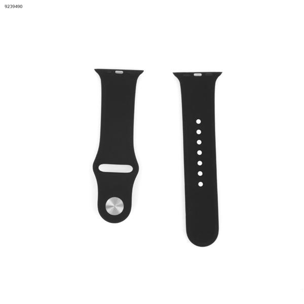 Applicable iwatch1234 silicone strap apple watch with apple watch band monochrome watch strap (black)38-40MM Other IWATCH1234