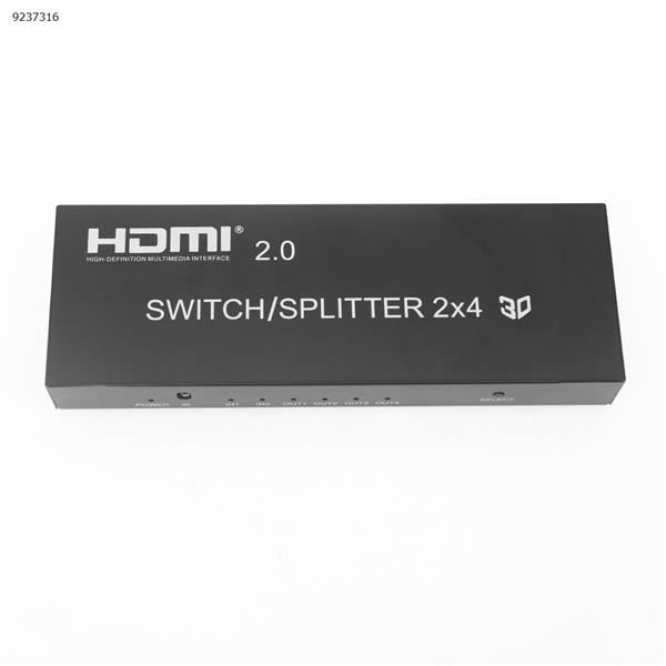 HDMI 1.4V 2x4 Advanced Matrix Switching Splitter / 4K and 3D compatible   EU Audio & Video Converter 4KDK204