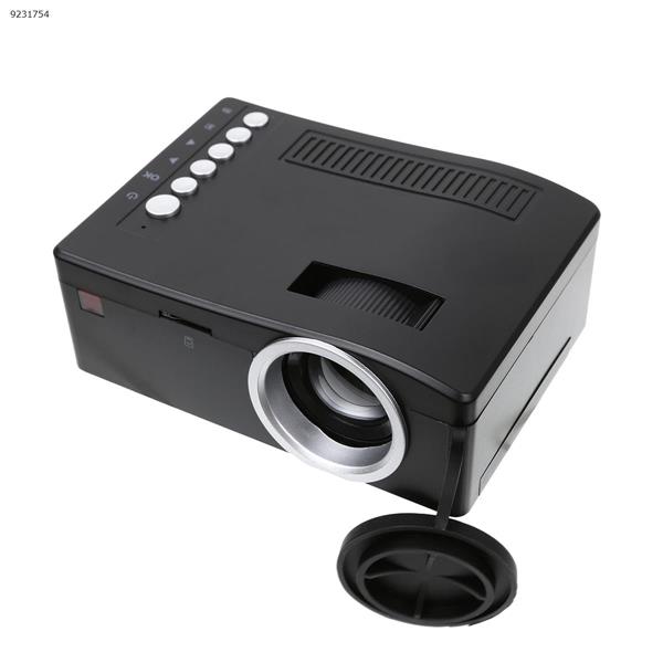 UC18 HD home micro projector with multi-interface pluggable TF card and U disk playback（Black EU） Projector UC18