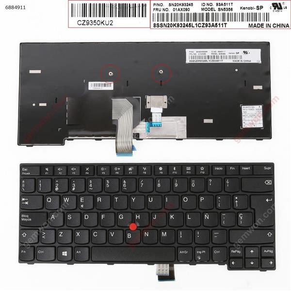 ThinkPad Edge E470 E475 BLACK FRAME BLACK(With Point stick,Win8，Version 2) SP SN5356 P/N SN20K93245 Laptop Keyboard (A)