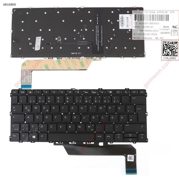 HP EliteBook 1030 G2 x360 BLACK （With Backlit Board，Win8） GR 6037B0128104 Laptop Keyboard (OEM-A)