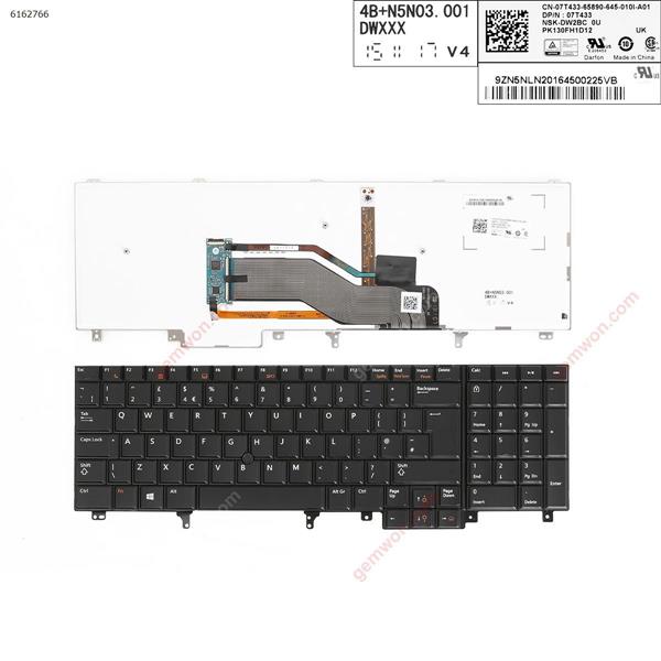 DELL Latitude E6520 BLACK(With Point stick，Backlit，win8) UK E6520 Laptop Keyboard (OEM-A)