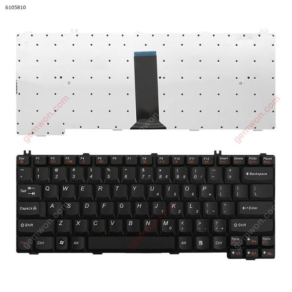 LENOVO 3000 Series N100 C100 V100 N220 BLACK(without Foil ) OEM   US LV411 Laptop Keyboard (OEM-B)