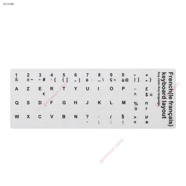 FR Keyboard Sticker,White with Black letter. Change keyboard language layout by stick lables on keyboard keys. Sticker FR