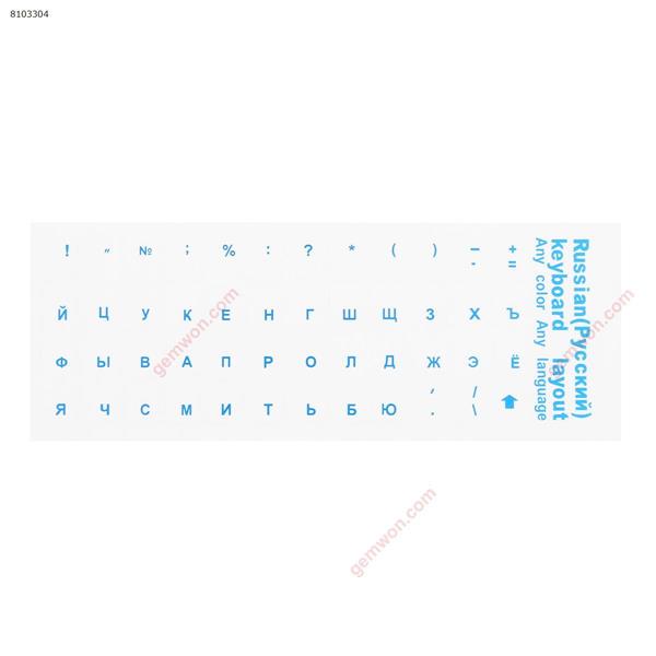 RU Keyboard Sticker,Transparent keyboard film, bule letters. Change keyboard language layout by stick lables on keyboard keys. Sticker RU