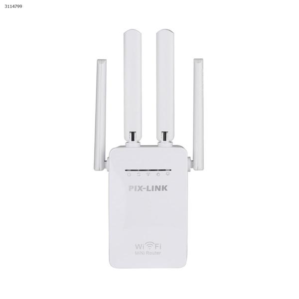 PIXLINK FOUR-ANTENNA ROUTER, wi-fi 300 mbps repeater amplifier WR09-EU-white Gateway WR09