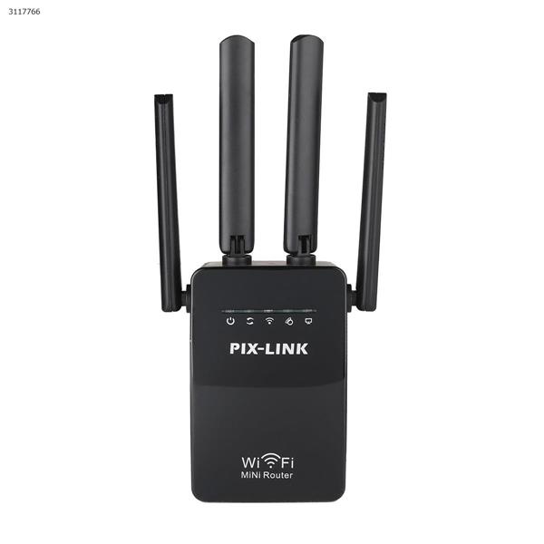PIXLINK FOUR-ANTENNA ROUTER, wi-fi 300 mbps repeater amplifier WR09-US Gateway WR09