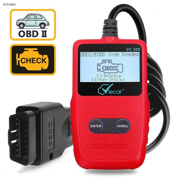 Multi-language support elm327 Car Diagnostic Instrument VC309 Red Auto Repair Tools VC309