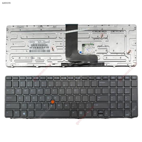 HP 8560W 8570W GRAY FRAME GRAY(With Point stick,For Win8) US 9Z.N6GPF.H01 Laptop Keyboard (OEM-A)