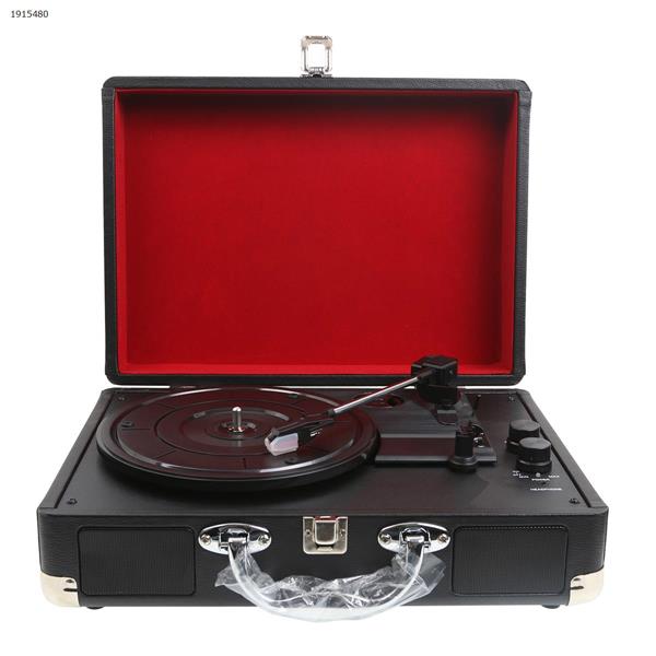 Portable retro phonograph vinyl record player，black Bluetooth Speakers MDY-1603