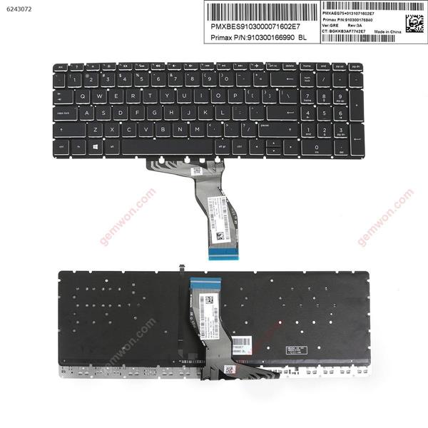 HP Pavilion 15-cd072nr 15-cd074cl 15-cd075nr 15-cd076cl BLACK（Backlit,Without FRAME,WIN8）  US N/A Laptop Keyboard (OEM-A)