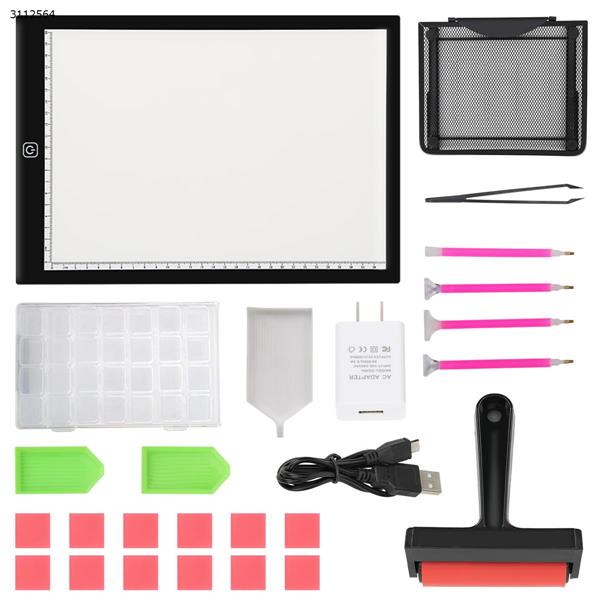 Package 2 ：LED Painting Copy Board A4 (330*230*3.5MM)Scaled, dotless, A4, Polarless Dimming + 1.5 USB WireA Graphite Pencil1 rubber liniment12 short color pencilsTwenty drawings4 clamps2 protectorAn English Manual Home Decoration LED PAINTING COPY BOARD