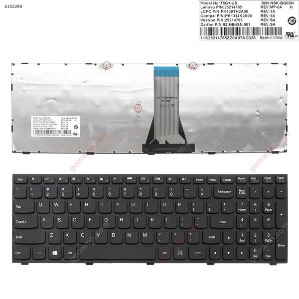 LENOVO G50-70 BLACK FRAME BLACK(For Win8) US G50-70US   MB341-002 Laptop Keyboard (OEM-A)