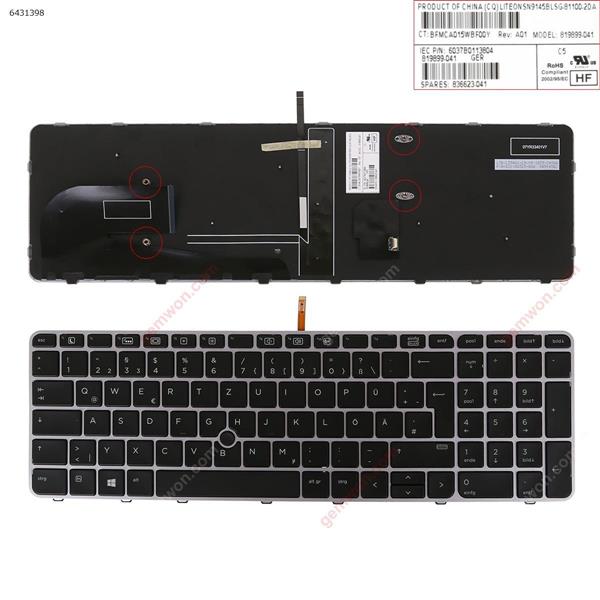 HP EliteBook 755 G3 850 G3 850 G4 ZBook 15u G3 G4 SILVER  FRAME BLACK (with point,Backlit,Win8)  GR 6037B0113804 Laptop Keyboard (A+)