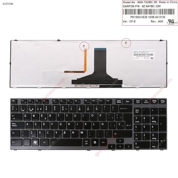 TOSHIBA P750 P750D P755 P755D Qosmio X770 X775 BLACK FRAME BLACK (Backlit)  SP N/A Laptop Keyboard (OEM-A)