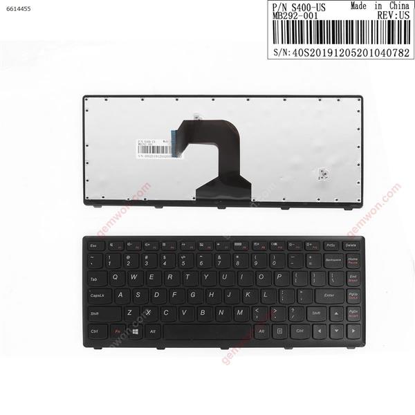 LENOVO S400 BLACK FRAME BLACK  (For Win8)  US N/A Laptop Keyboard (OEM-A)
