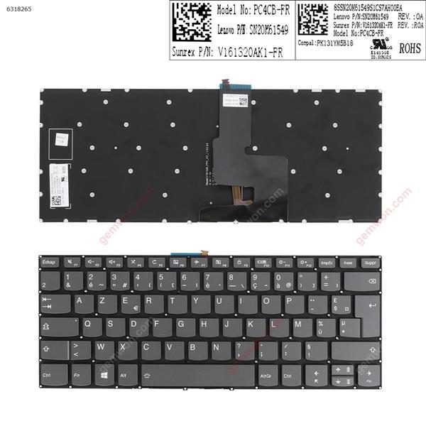 Lenovo IdeaPad 330-14ikb GRAY win8( Backlit ，Without FRAME) FR LCM16H3 P/N SN20M61766 LCM16H36F0J6862 PK131YM1B18 Laptop Keyboard (A+)