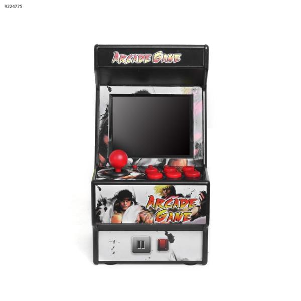 Mini arcade handheld game console classic retro game console 16-bit game console new street fighter（Black） Game Console HT944