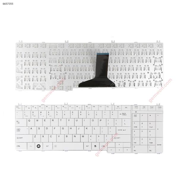 TOSHIBA Satellite C650 C660 L650 L670 L675 L675D WHITE （Without  Foil ） US HK360-5US              JL-0377 Laptop Keyboard (OEM-B)