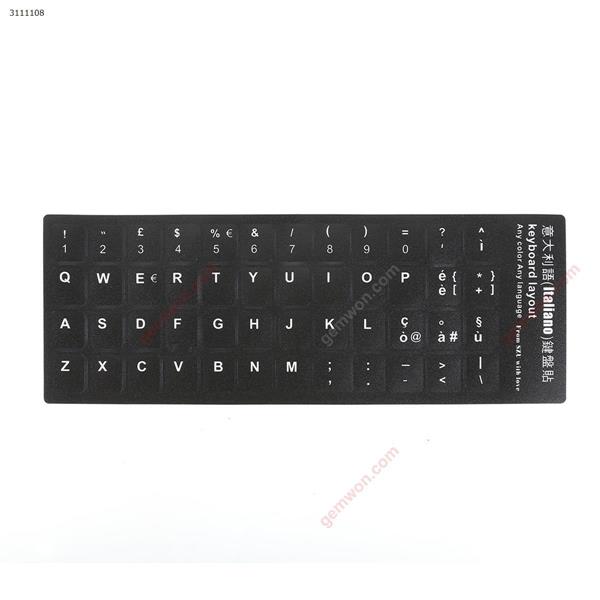 IT Keyboard Sticker,Black with White letter. Change keyboard language layout by stick lables on keyboard keys. Sticker IT