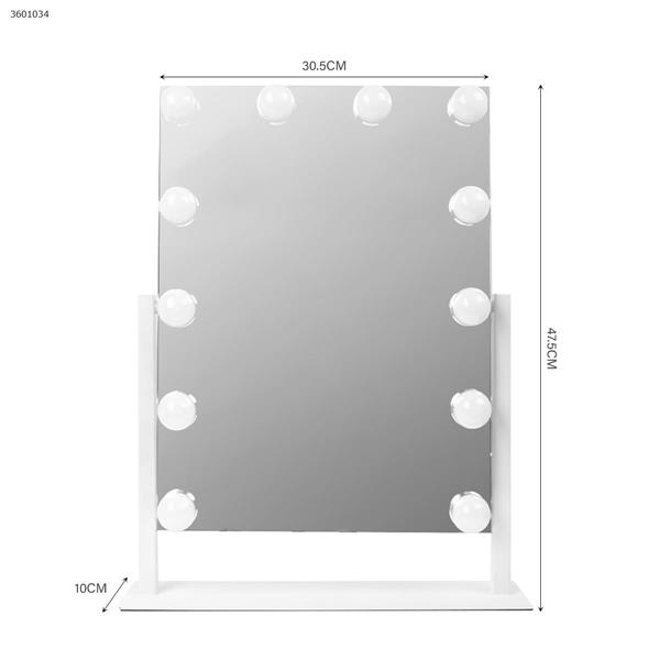 12 light tri-color full mirror with light mirror square LED light bulb portable master mirror,white plug-in model Decorative light 12