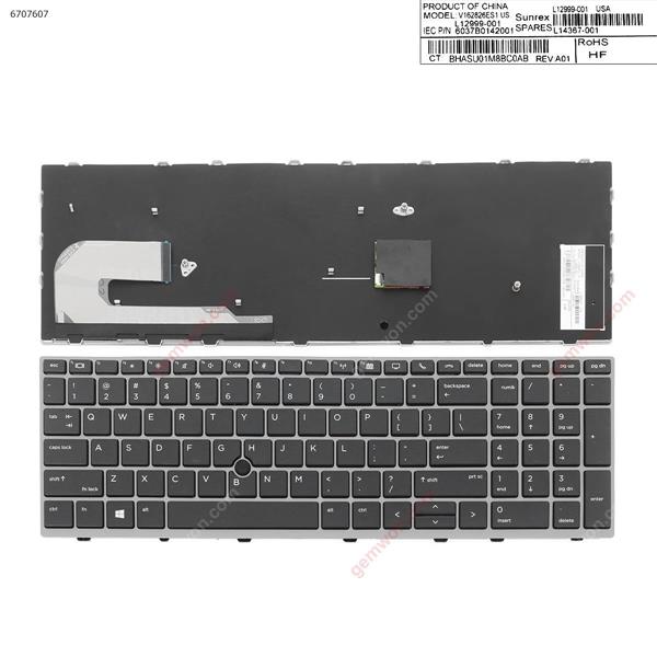 HP Elitebook 850 G5 755 G5 ZBook 15u G5 GRAY FRAME BLACK(with point,Win8) US 6037B0142001         V162826ES1            L12999-001 Laptop Keyboard (OEM-A)