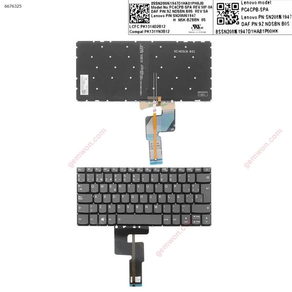 LENOVO IdeaPad 320-14ISK 320S-14IKB 320S-14IKBR GRAY (Backlit,Without FRAME,WIN8) SP SN20M61947 Laptop Keyboard ( )