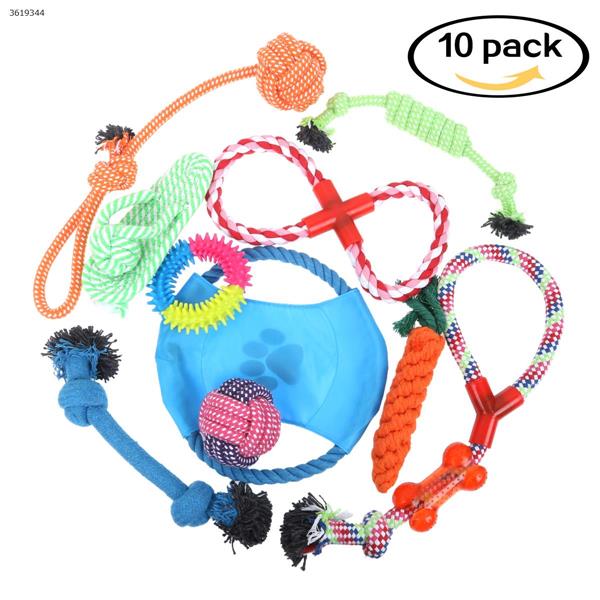 Pet toys set cotton rope toys pet Frisbee puzzle ball molar cleaning Other THREE DOG