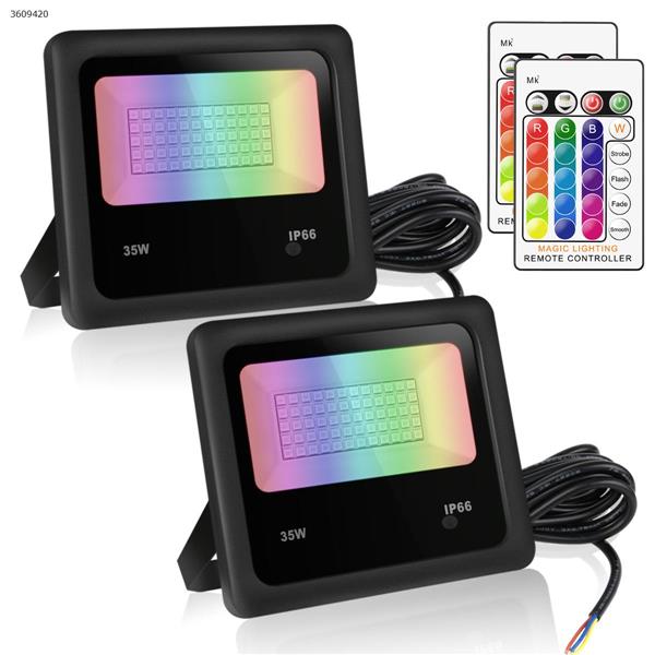 LED35w colorful RGB remote control color changing floodlights floodlights (Two packs UK) Other wrd-xk35w