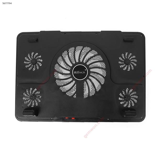 Naju N5 notebook radiator 14-inch 15.6 inch laptop cooling stand exhaust fan base pad black Server Heatsink N5