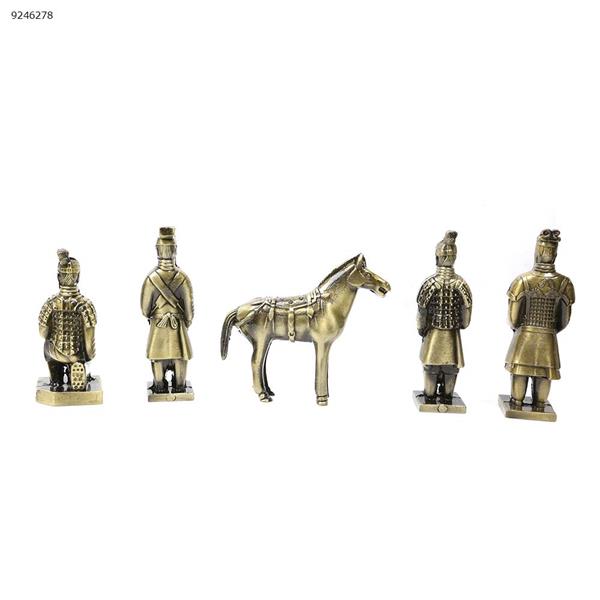 Xi'an Terracotta Warriors and Horses - Copper Alloy Qin Terracotta Warriors and Five Sets - Xi'an Tourist Souvenirs (Bronze) Other LY25