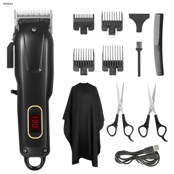 USB rechargeable electric clipper set, with 4 limit combs, 1 cloth, 1 plastic comb, 1 plastic scissors, 1 plastic tooth scissors, 1 brush Personal Care  N/A